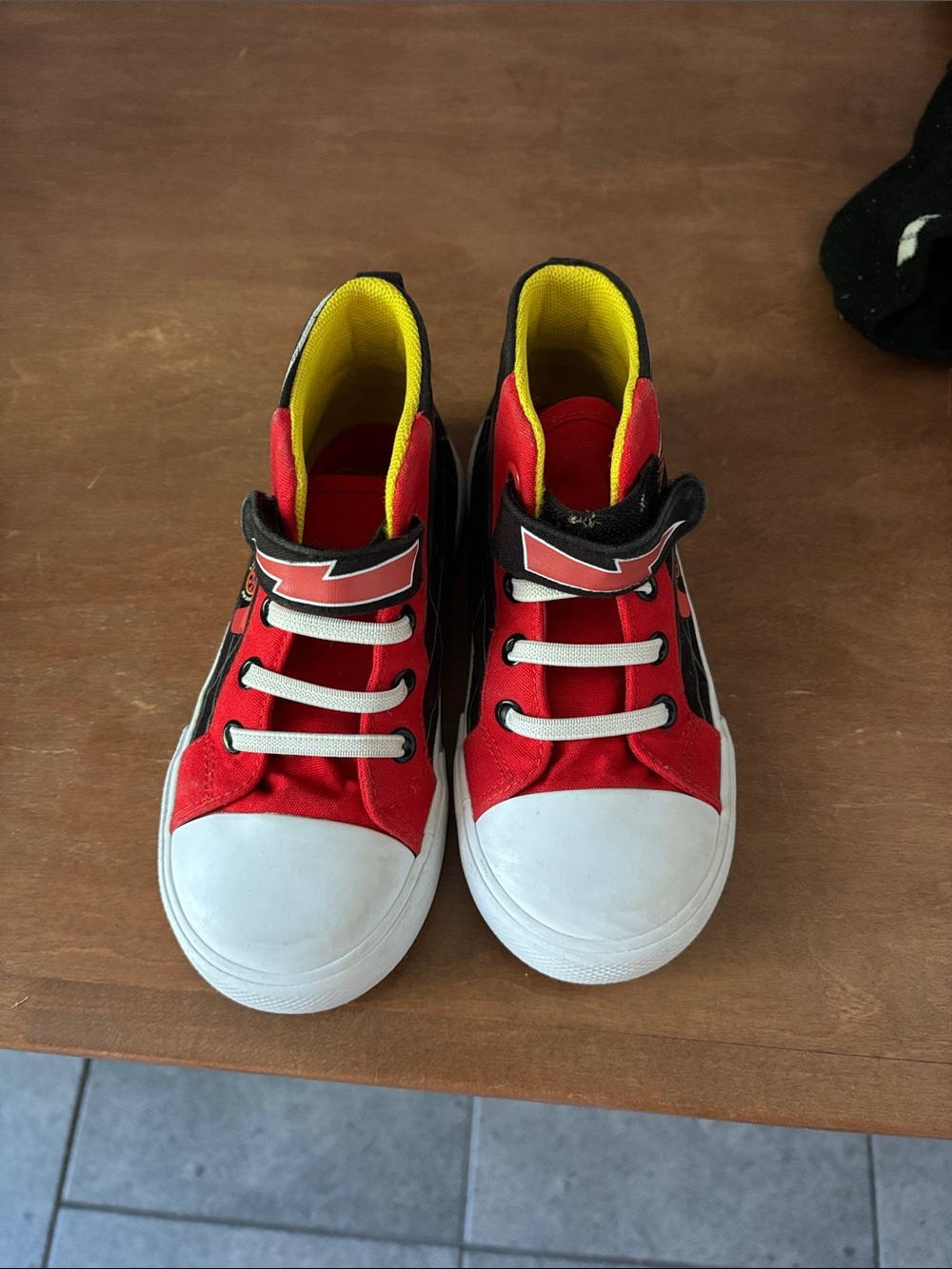Disney cars Red High-Top Sneakers with Black Accents